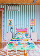 Papel de Parede Infantil - Listrado Largo Regular Verde Bosque